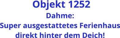 Objekt 1252 Dahme: Super ausgestattetes Ferienhaus direkt hinter dem Deich!